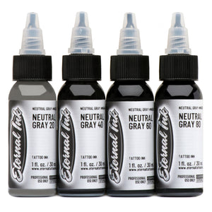 Eternal Ink - Neutral Opaque Set - Four 1oz. Bottles - Ultimate Tattoo Supply