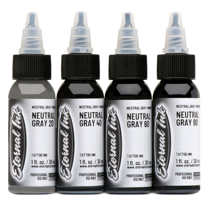 Eternal Ink - Neutral Opaque Set - Four 1oz. Bottles - Ultimate Tattoo Supply
