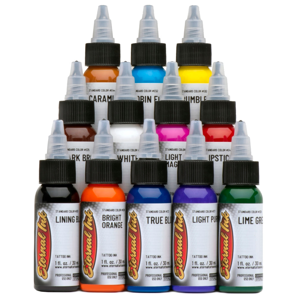 Eternal Tattoo Ink - Sample Color Set - 1/2oz Bottles