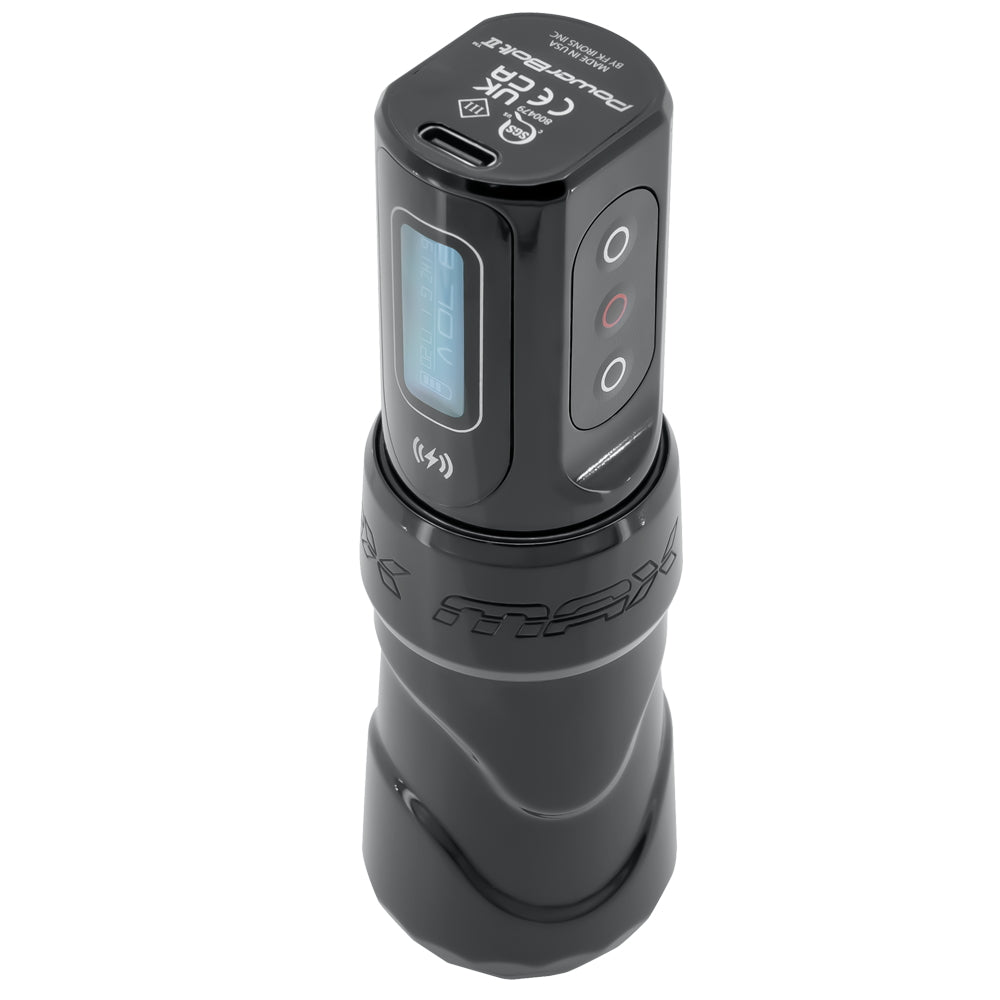 FK Irons Flux Max Wireless Tattoo Machine with 2 PowerBolt II — 3.2mm Stroke — Stealth - Ultimate Tattoo Supply