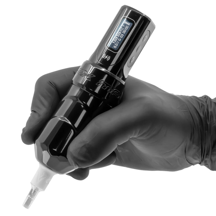 FK Irons Flux Max Wireless Tattoo Machine with 1 PowerBolt II — 3.2mm Stroke — Gold Stealth - Ultimate Tattoo Supply