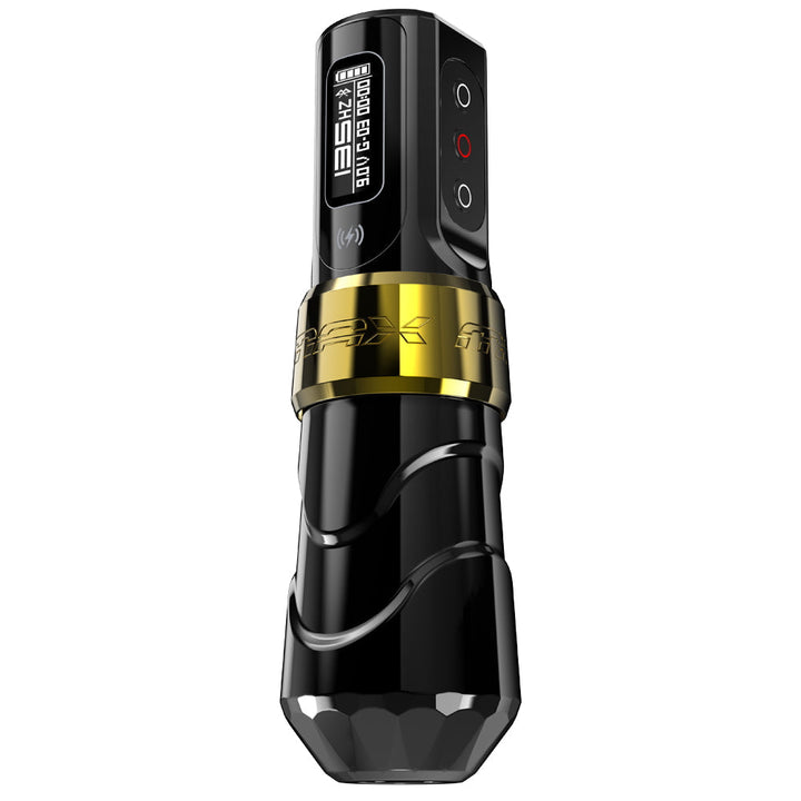 FK Irons Flux Max Wireless Tattoo Machine with 2 PowerBolt II — 3.2mm Stroke — Gold Stealth - Ultimate Tattoo Supply