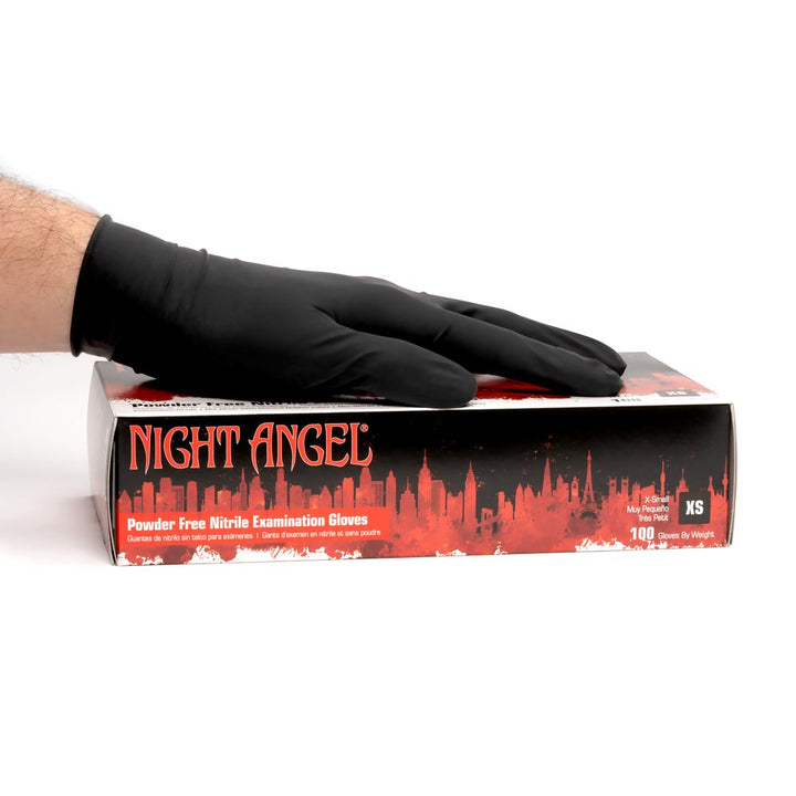 Adenna Night Angel - Black Nitrile Exam Gloves - Ultimate Tattoo Supply