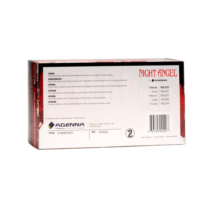 Adenna Night Angel - Black Nitrile Exam Gloves - Ultimate Tattoo Supply