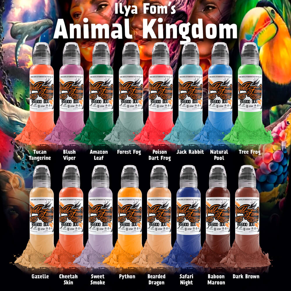 Ilya Fom's Animal Kingdom Sixteen Color Set - Ultimate Tattoo Supply