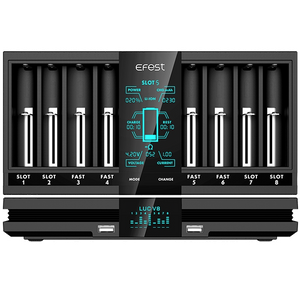 InkJecta Efest LUC V8 8-Port Studio Battery Charger - Ultimate Tattoo Supply