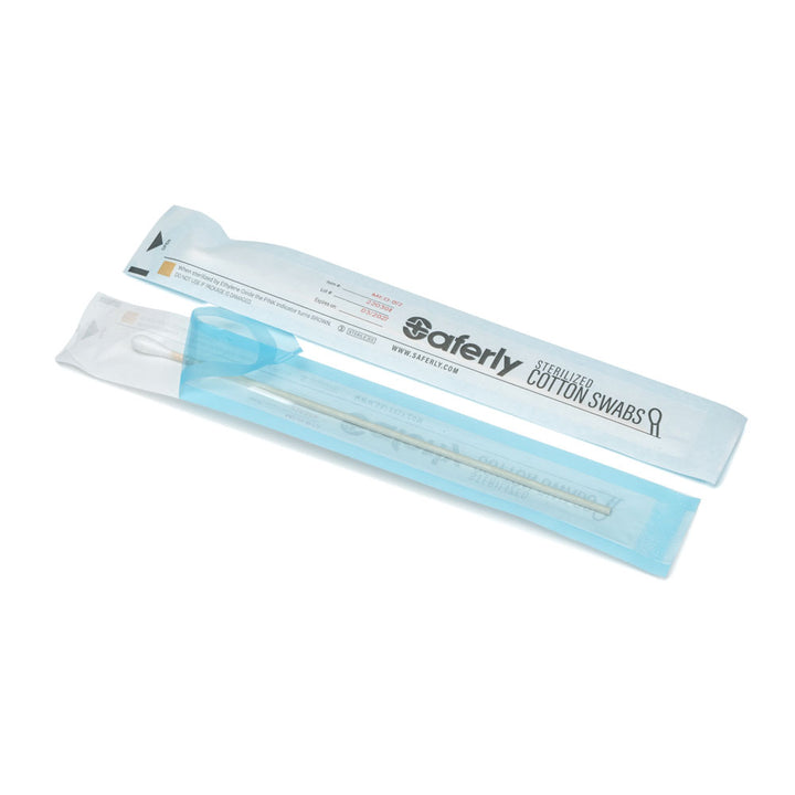 Saferly Sterilized Cotton Swabs — Box of 100 - Ultimate Tattoo Supply