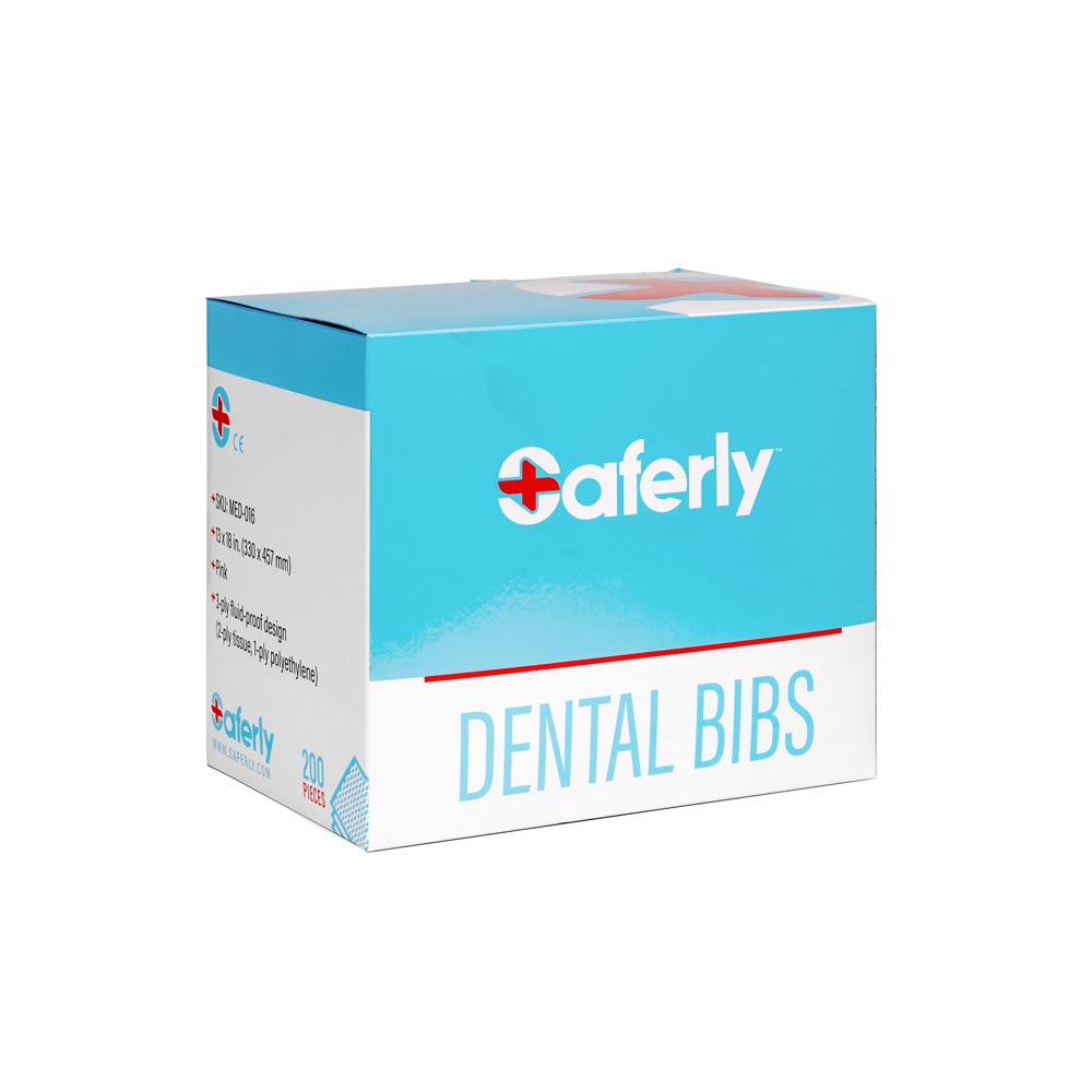 Saferly Pink Dental Bibs — Box of 200 - Ultimate Tattoo Supply