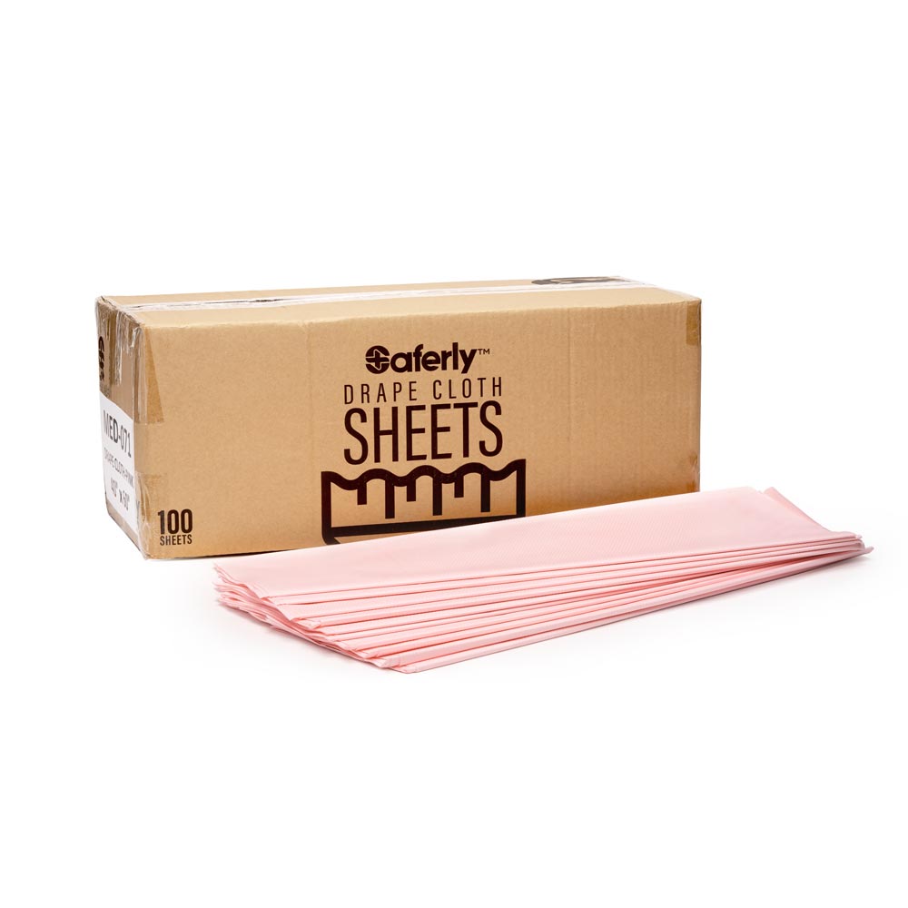 Saferly Pink Cloth Drape Sheets — 40" x 60" — Case of 100