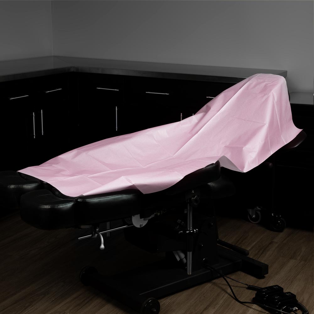 Saferly Pink Cloth Drape Sheets — 40" x 60" — Case of 100