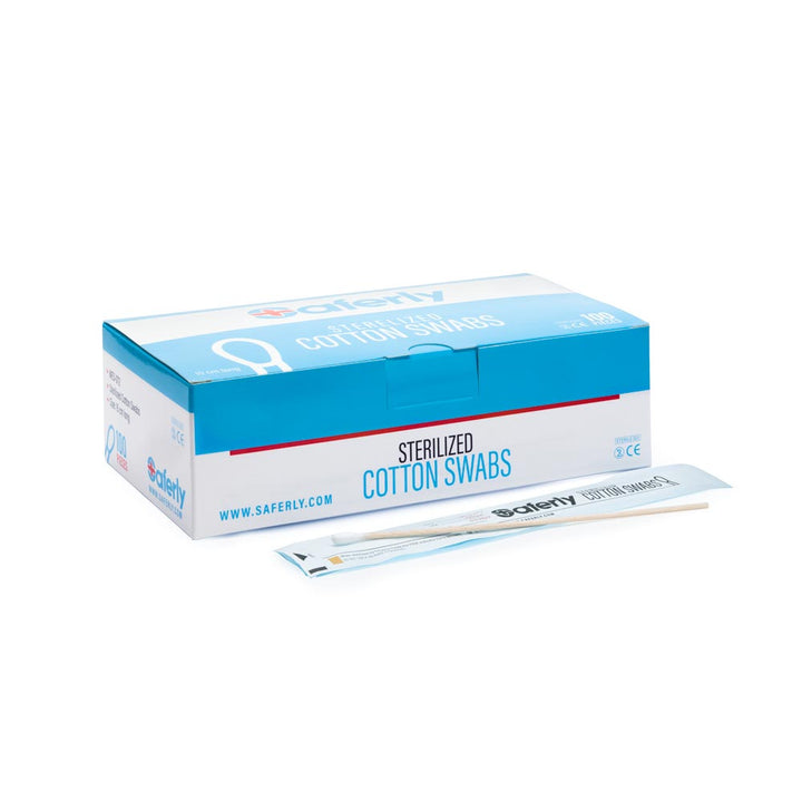 Saferly Sterilized Cotton Swabs — Box of 100 - Ultimate Tattoo Supply