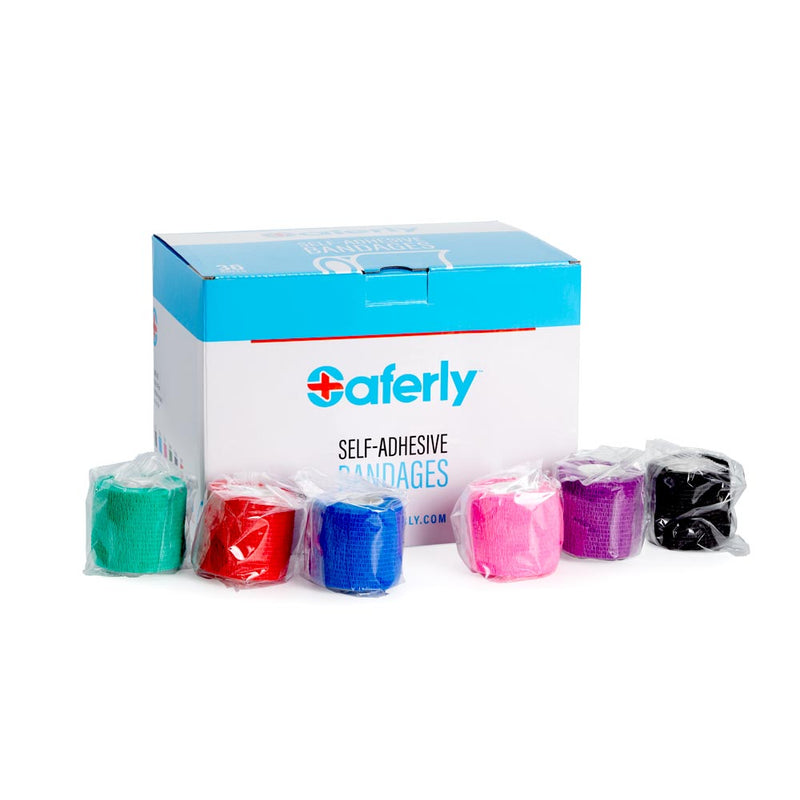 Saferly 2” Medical Cohesive Wrap — Assorted Colors — Case of 36 - Ultimate Tattoo Supply