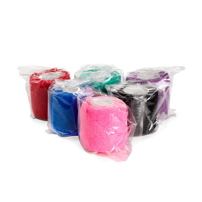 Saferly 2” Medical Cohesive Wrap — Assorted Colors — Case of 36 - Ultimate Tattoo Supply