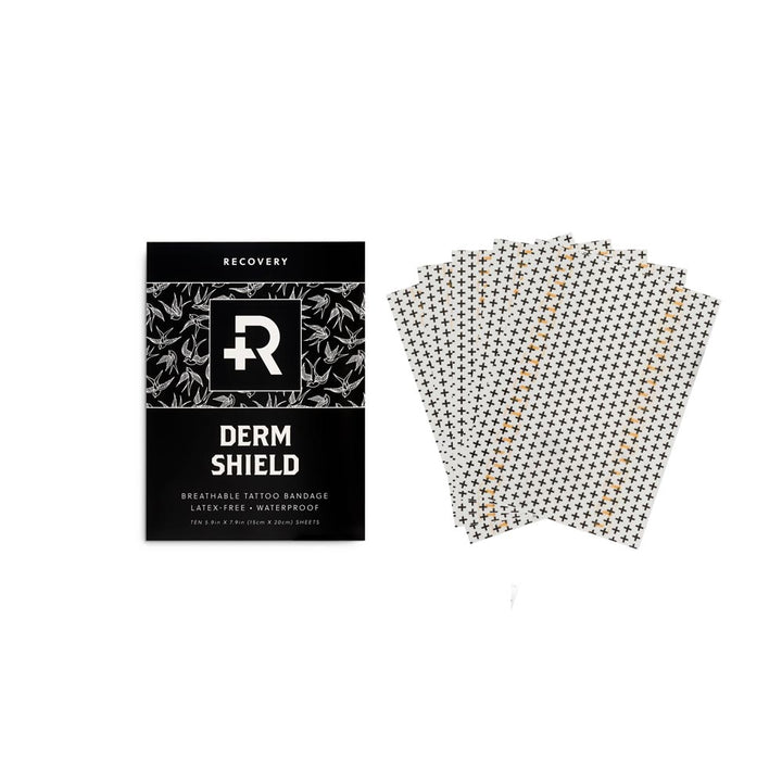 Recovery Derm Shield – Tattoo Adhesive Film – 5.9" x 7.9" Sheet Pack - Ultimate Tattoo Supply