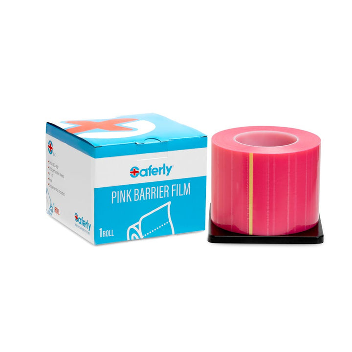 Saferly Medical Pink Barrier Film — 4" x 6" — One Roll of 1200 Perforated Sheets - Ultimate Tattoo Supply