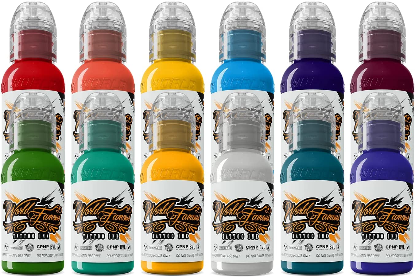 World Famous Primary Color Ink Set #3 - Ultimate Tattoo Supply