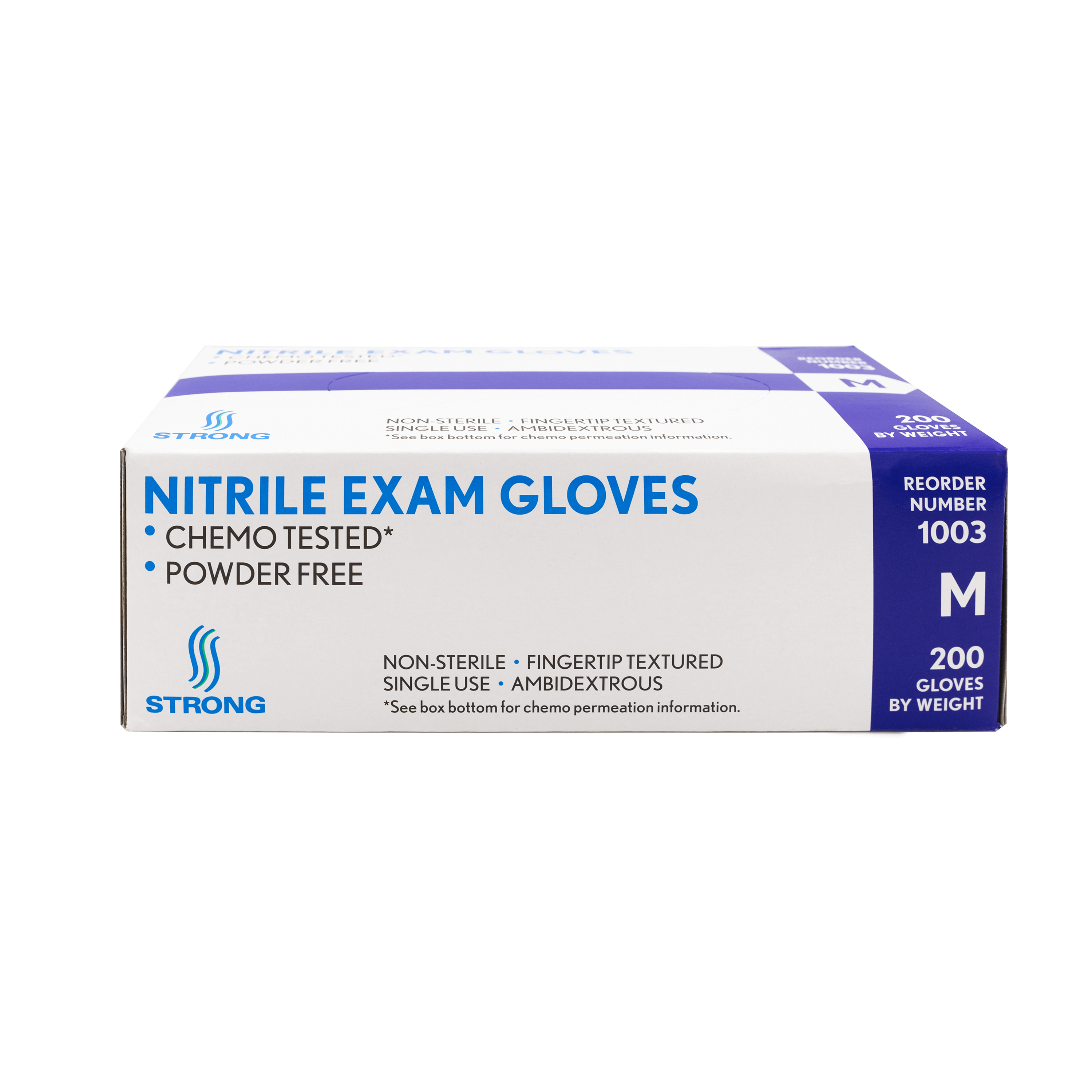 Strong Blue Disposable Nitrile Gloves - 200/bx