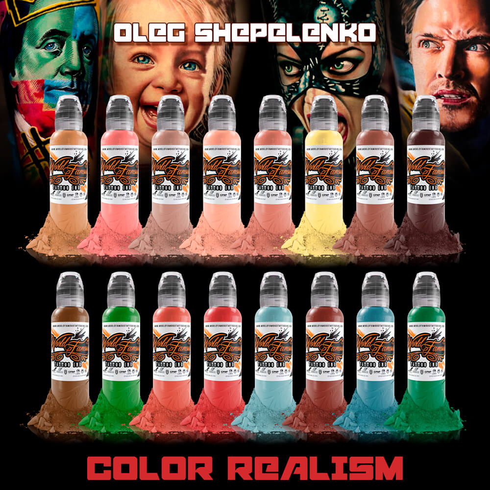 Oleg Shepelenko Realism Color Ink Set - Ultimate Tattoo Supply