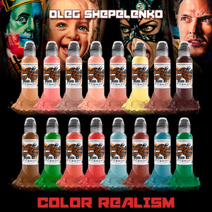 Oleg Shepelenko Realism Color Ink Set - Ultimate Tattoo Supply