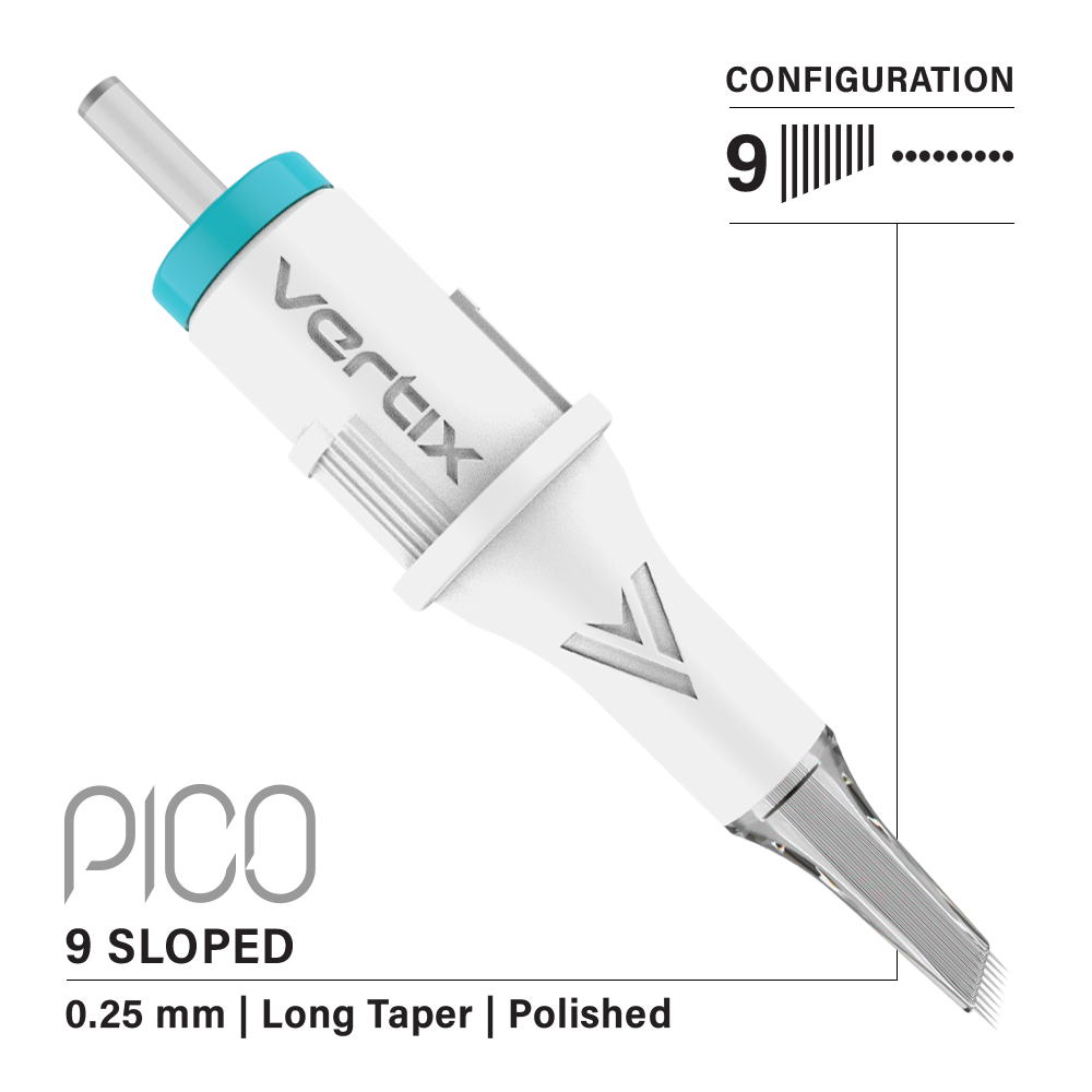 Vertix Pico PMU Membrane Cartridge Needles — Shaders — Box of 20 - Ultimate Tattoo Supply