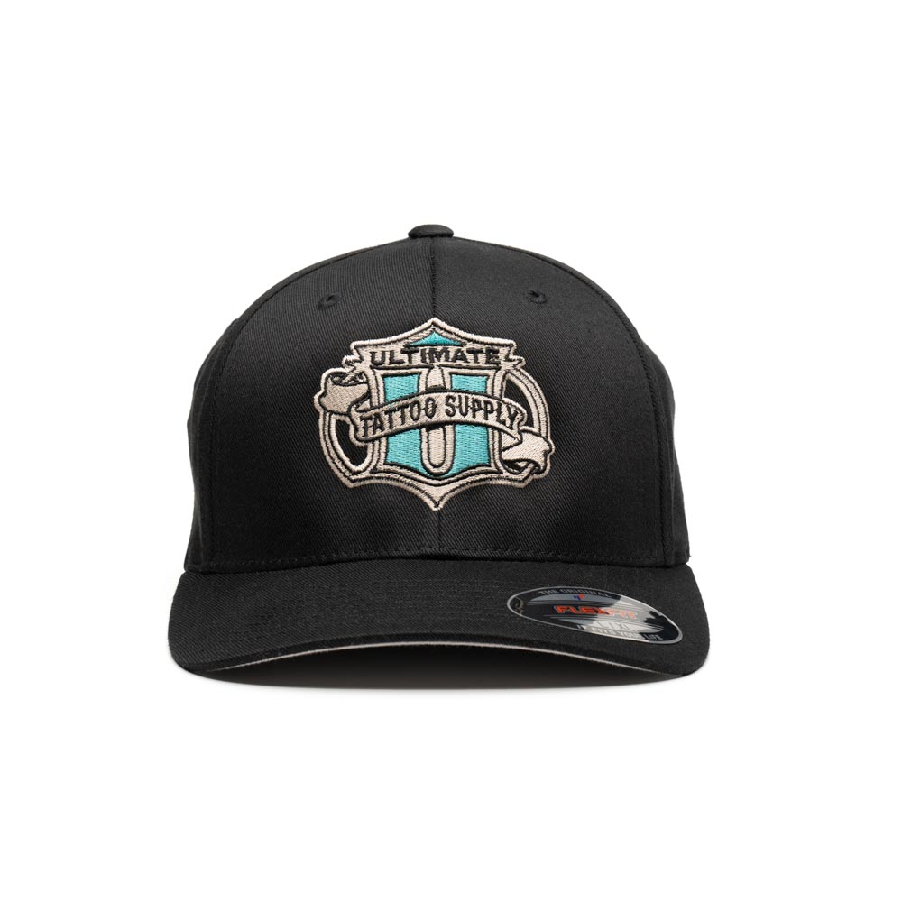 Ultimate Tattoo Supply Black Adjustable Hat with Curved Bill by Flexfit®