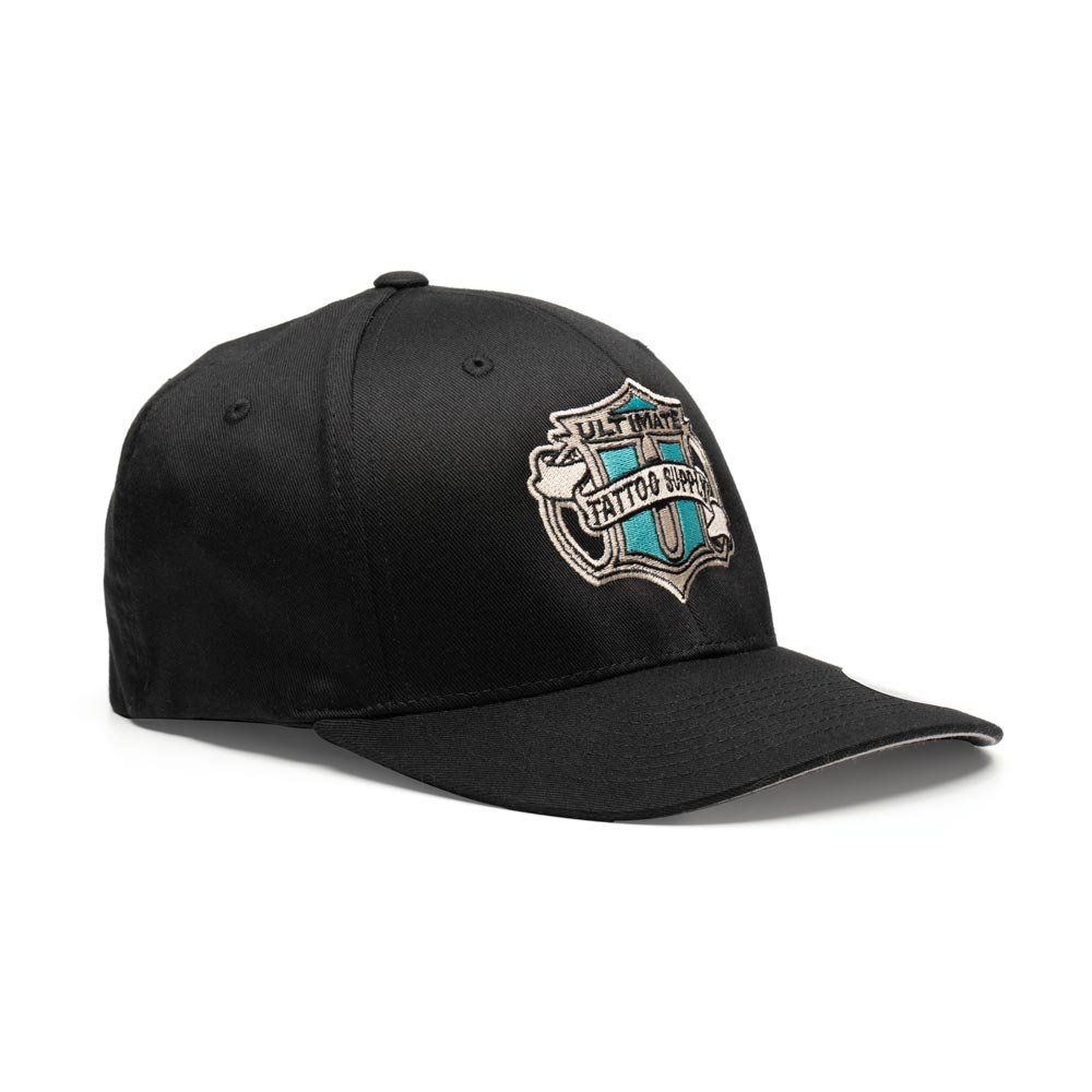 Ultimate Tattoo Supply Black Adjustable Hat with Curved Bill by Flexfit®