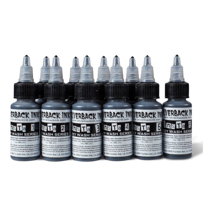 Silverback Ink - Insta10 Shade Grey Wash Series Set - 1oz