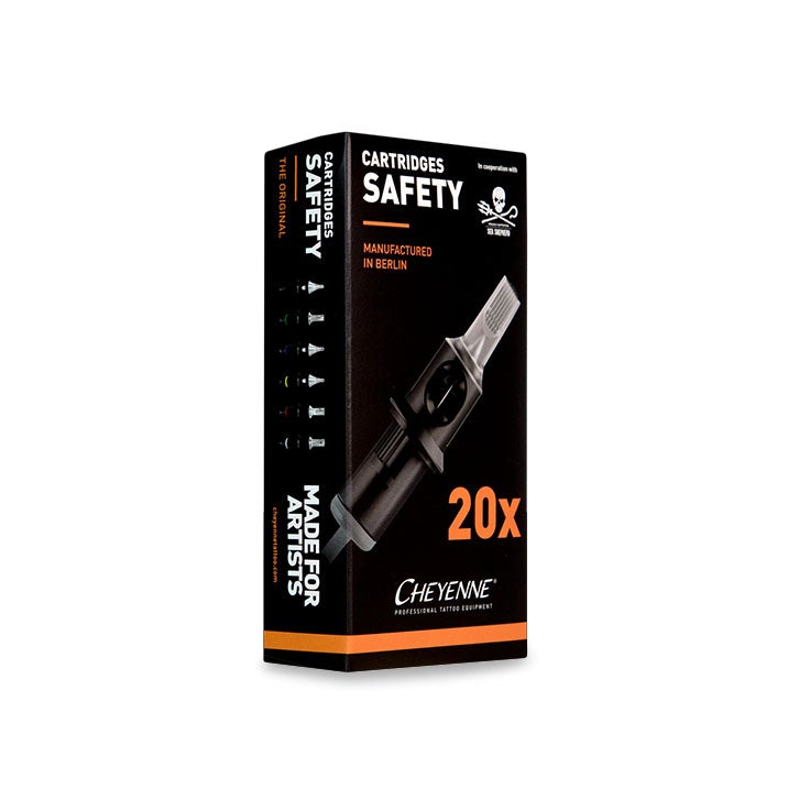 Cheyenne Safety Cartridge 20 Pack - Soft Edge Textured Bugpin Mag Shaders - Ultimate Tattoo Supply