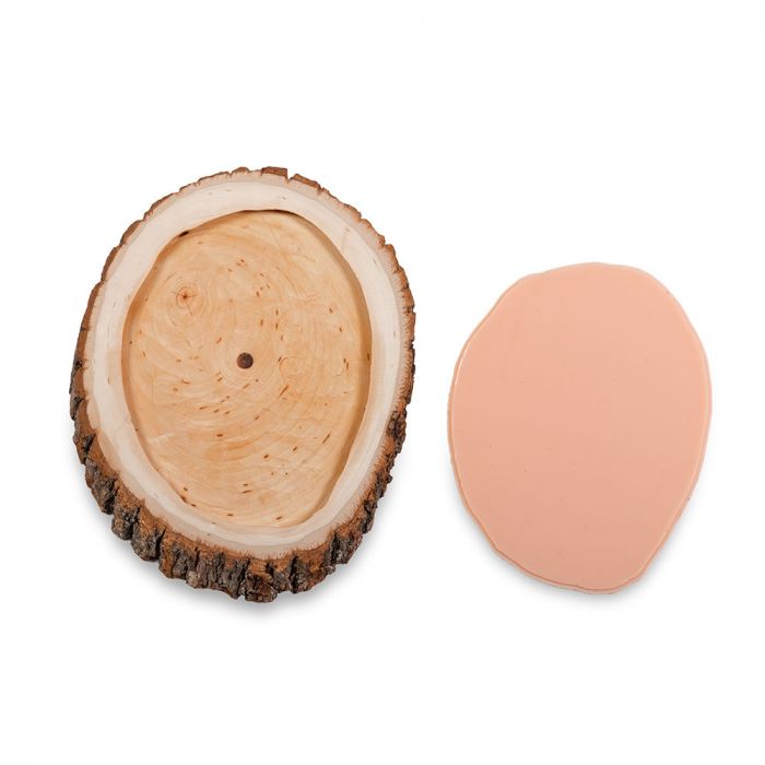 A Pound of Flesh Gallery Series Tattooable Synthetic Round Wooden Plank — Small - Ultimate Tattoo Supply