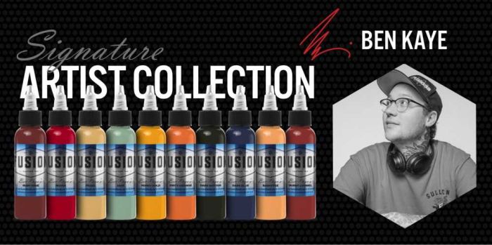Ben Kaye 10-Color Palette Signature Set — Fusion Tattoo Ink — 1oz - Ultimate Tattoo Supply