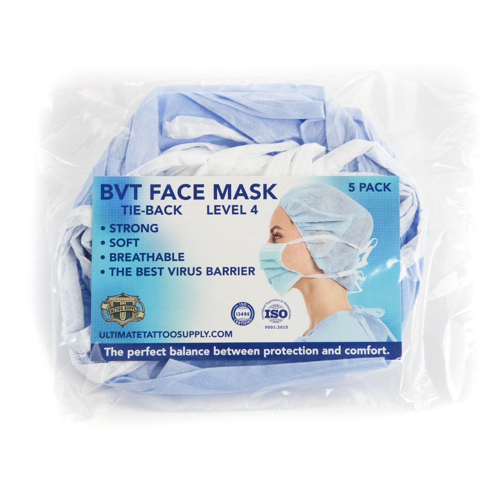 Phoenix Blue Disposable Face Masks - Level 4 - Pack of 5 - Ultimate Tattoo Supply