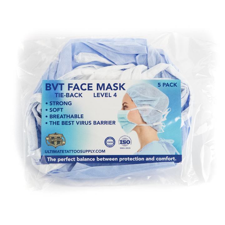 Phoenix Blue Disposable Face Masks - Level 4 - Pack of 5 - Ultimate Tattoo Supply