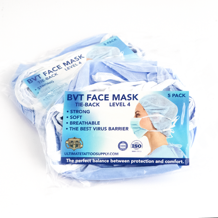 Phoenix Blue Disposable Face Masks - Level 4 - Pack of 5 - Ultimate Tattoo Supply