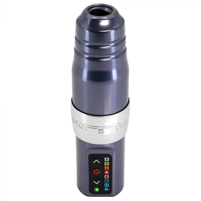 Microbeau Flux S Wireless PMU Tattoo Machine with 1 PowerBolt — Gun Metal