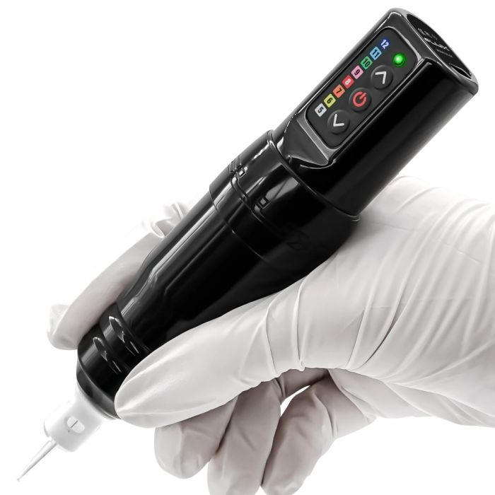 Microbeau Flux S Wireless PMU Tattoo Machine with 1 PowerBolt — Stealth - Ultimate Tattoo Supply