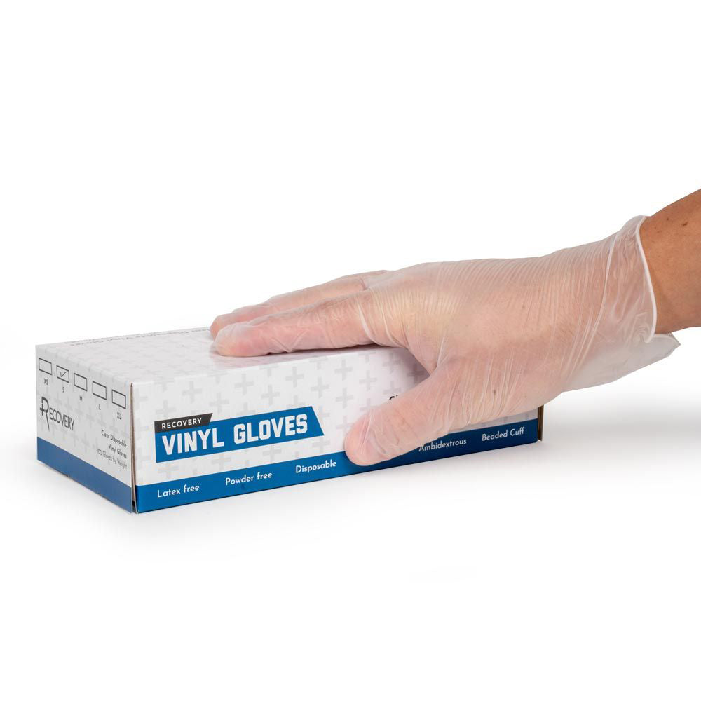 Recovery Clear Disposable Vinyl Gloves