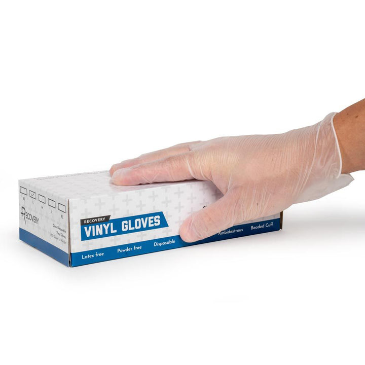 Recovery Clear Disposable Vinyl Gloves - Ultimate Tattoo Supply