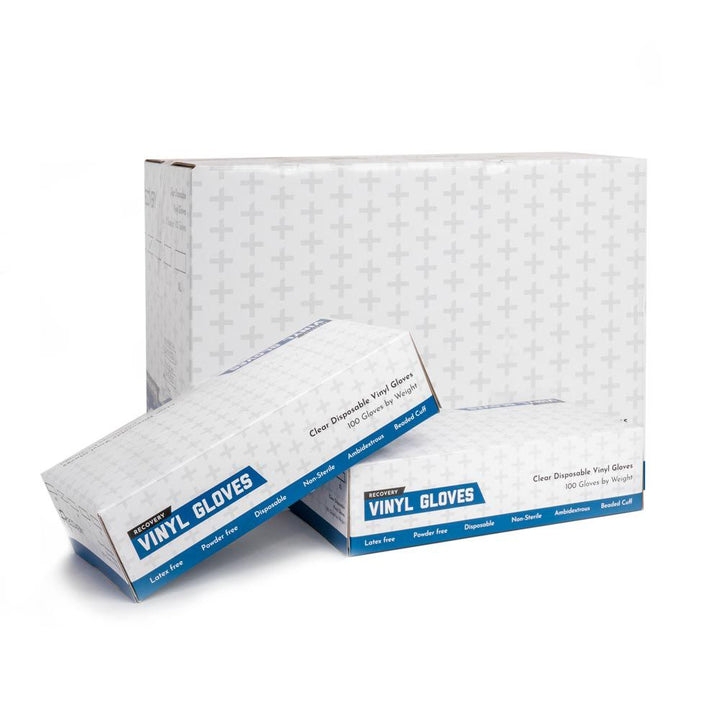 Recovery Clear Disposable Vinyl Gloves - Ultimate Tattoo Supply