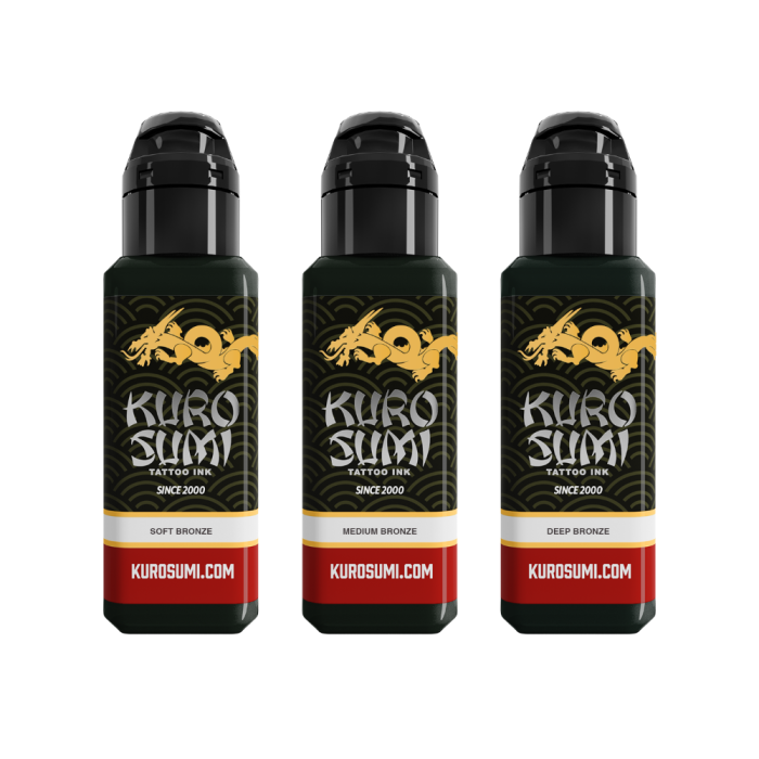 Kuro Sumi Bronze Lining & Shading set — Pick Size - Ultimate Tattoo Supply