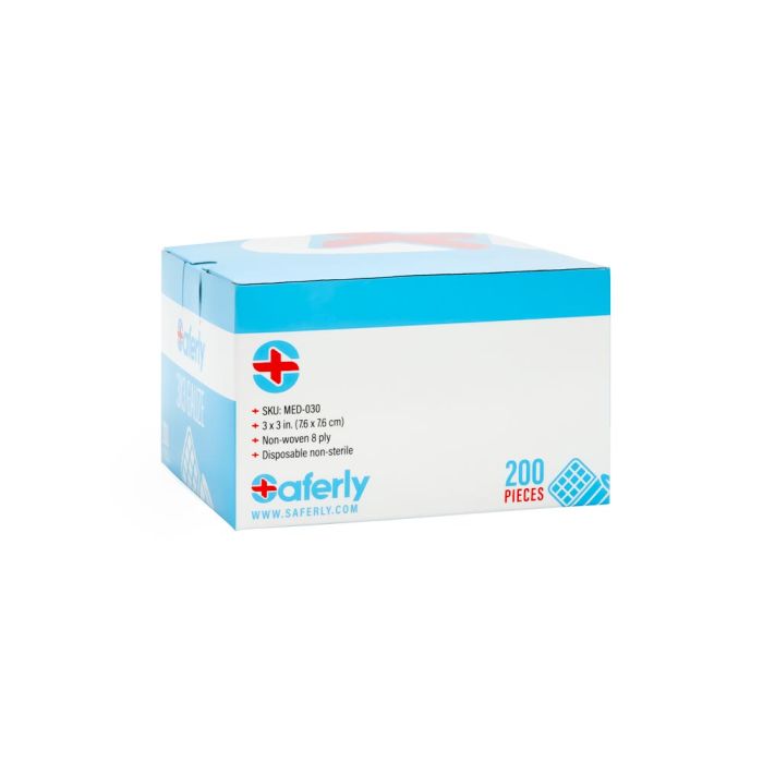 Saferly 3” x 3” Gauze — Box of 200 - Ultimate Tattoo Supply