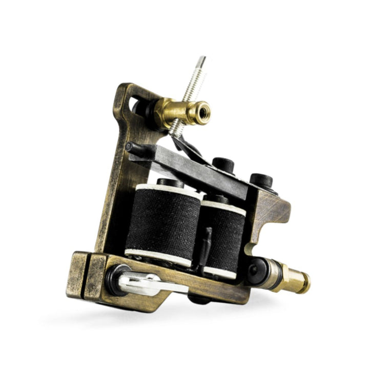 HM Mini Dietzel Power Liner Coil Tattoo Machine — Brass Finished - Ultimate Tattoo Supply