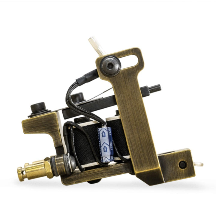HM Mini Dietzel Power Liner Coil Tattoo Machine — Brass Finished - Ultimate Tattoo Supply