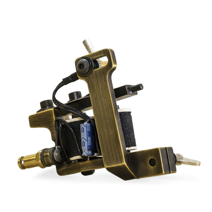 HM Mini Dietzel Power Liner Coil Tattoo Machine — Brass Finished - Ultimate Tattoo Supply