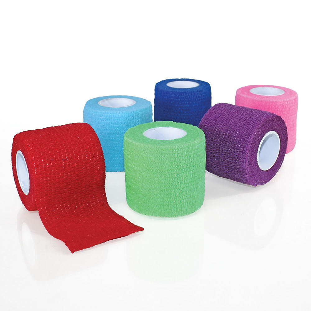 Cohesive Wrap — 2" x 5 yards — Box of 36 Rolls, 6 Assorted Colors