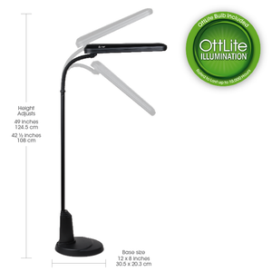Ottlite 24 Watt Black Floor Lamp - Ultimate Tattoo Supply