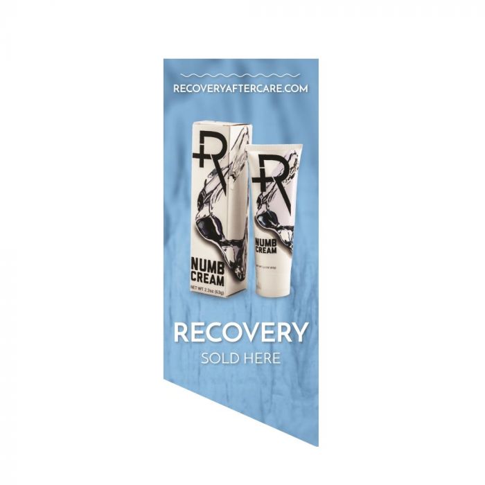Recovery Sold Here Window Cling — Ice Background — Price Per 1 - Ultimate Tattoo SupplyRecovery Sold Here Window Cling — Ice Background — Price Per 1