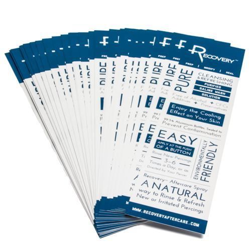 Recovery Aftercare Information Paper Insert - Ultimate Tattoo Supply