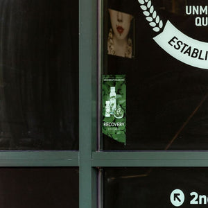 Recovery Sold Here Window Cling — Leaves Background — Price Per 1 - Ultimate Tattoo Supply