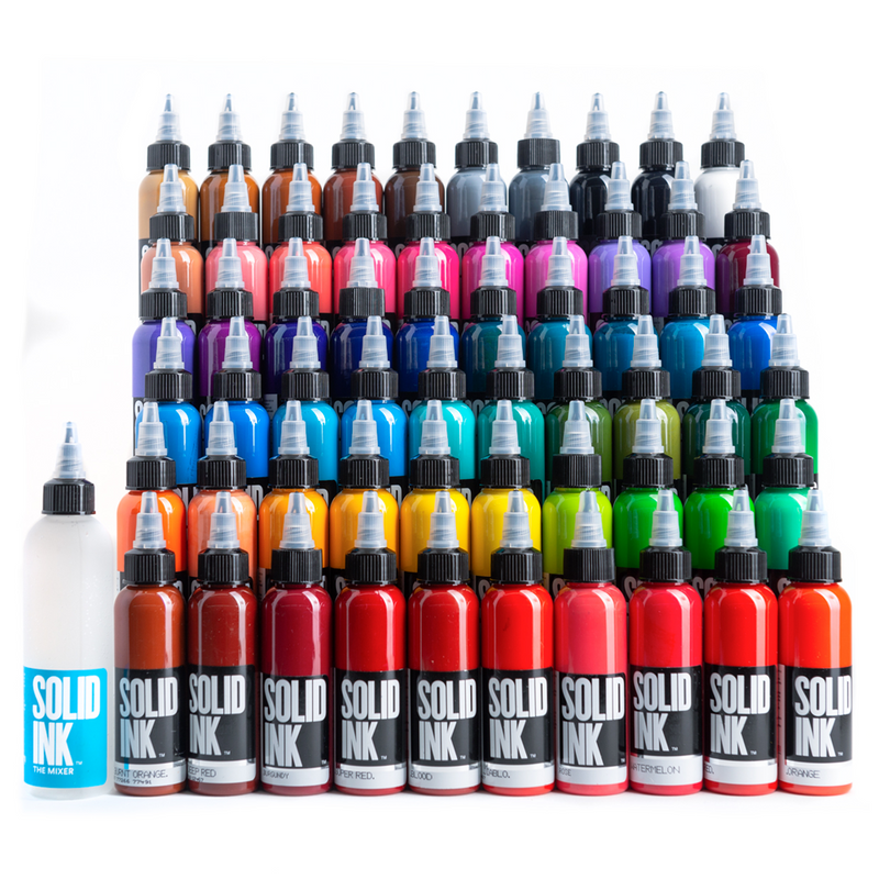 Solid Ink - 60 Color Mega Set 1oz Bottles - Ultimate Tattoo Supply