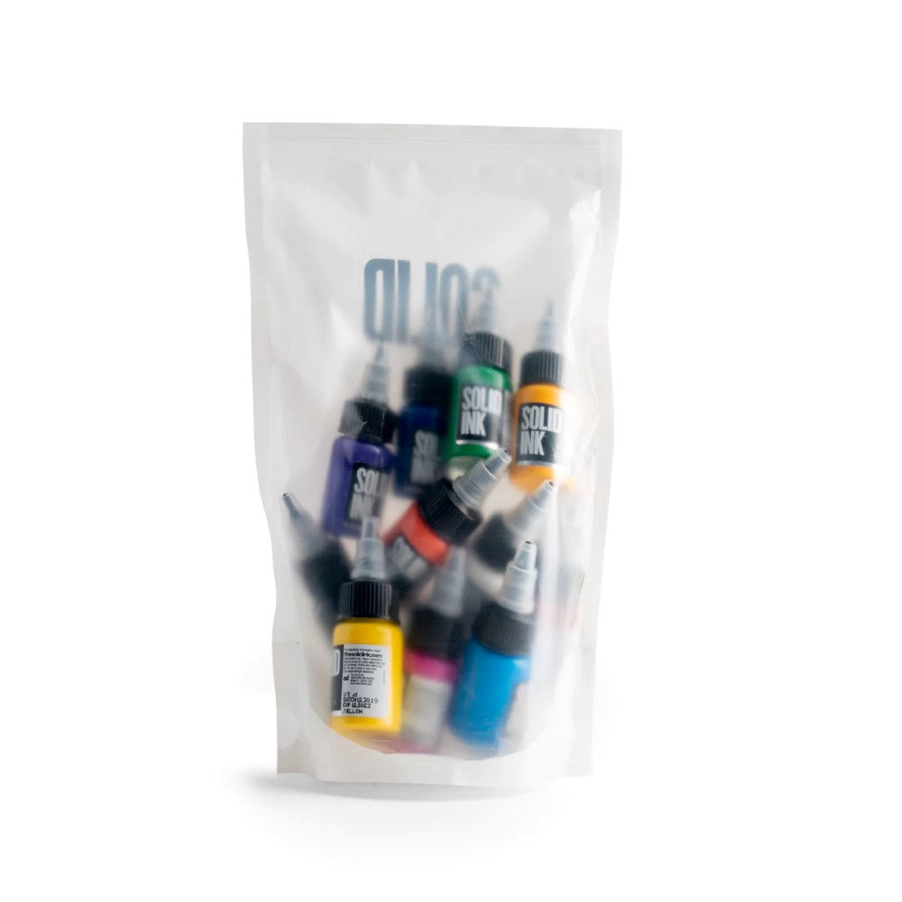 Solid Ink - 12 Color Mini Travel Set 1/2oz Bottles - Ultimate Tattoo Supply
